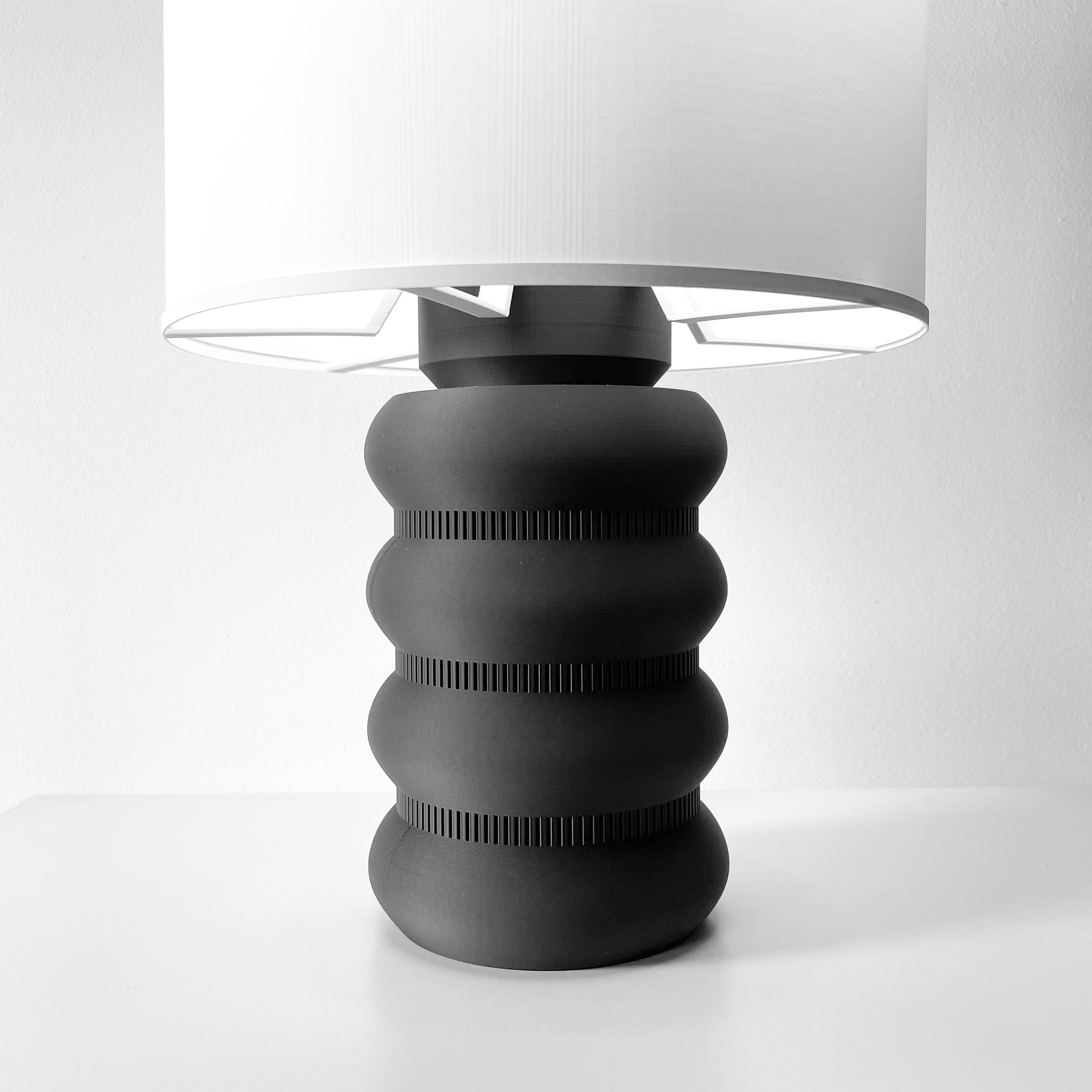 SANTI Lamp – 3D Printed Sculptural Table Lamp, Matte Black Stacked Bubble Form (Bulb Included) (etsy image id: 7913215993)