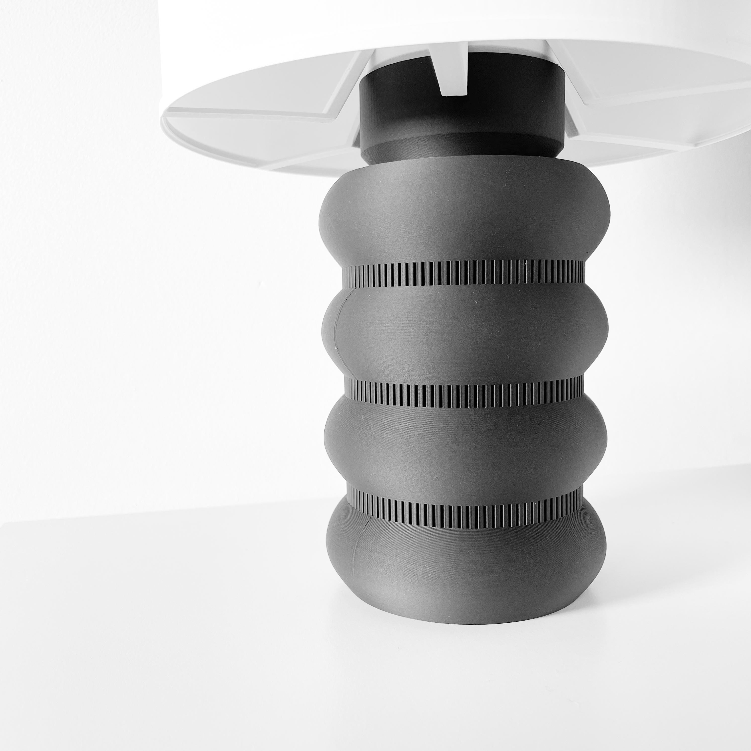 SANTI Lamp – 3D Printed Sculptural Table Lamp, Matte Black Stacked Bubble Form (Bulb Included) (etsy image id: 7913216003)