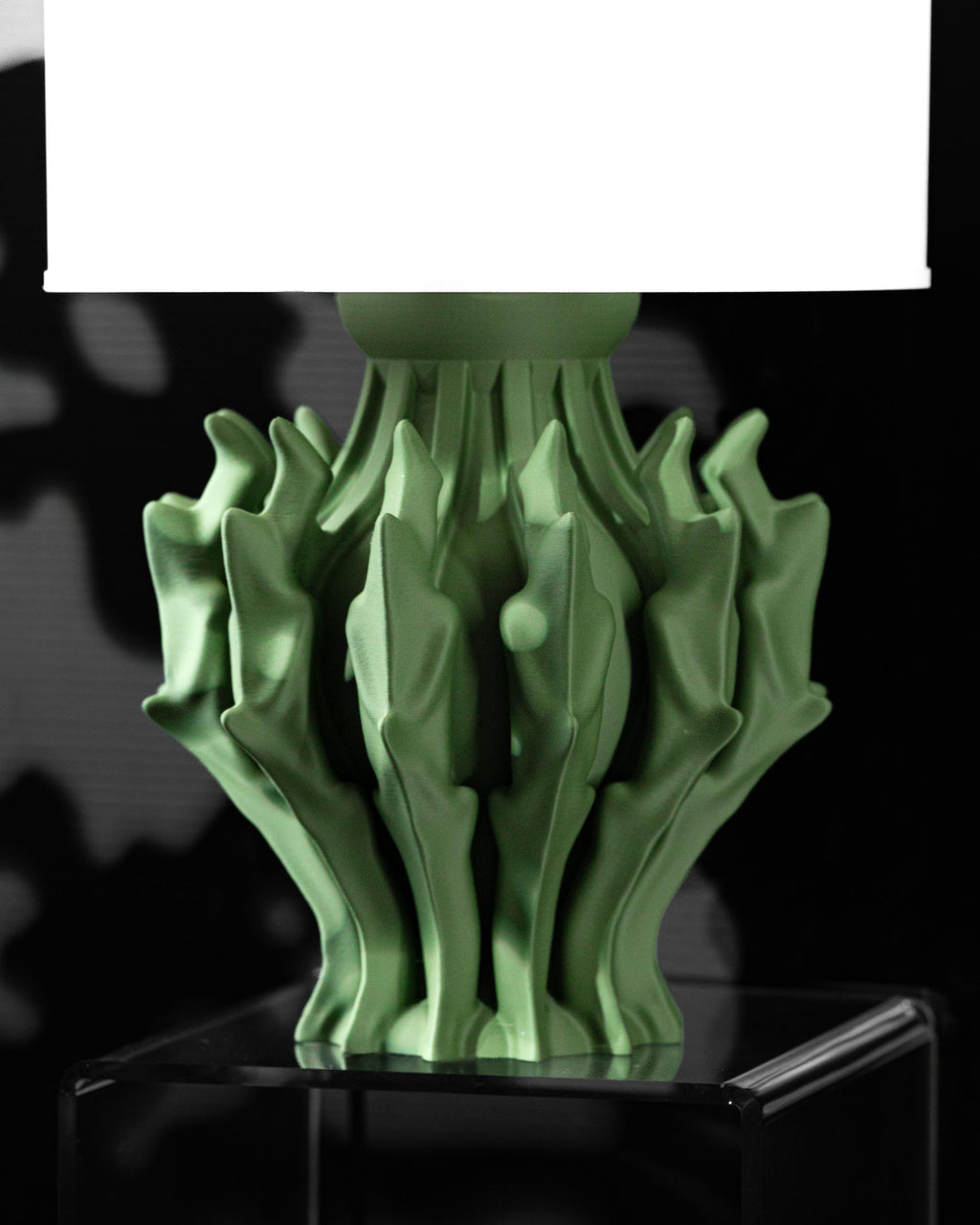 SHADE 3D Printed Leaf Lamp – Organic Nature Art Table Lamp, Forest Green (Bulb Included) (etsy image id: 7913228553)
