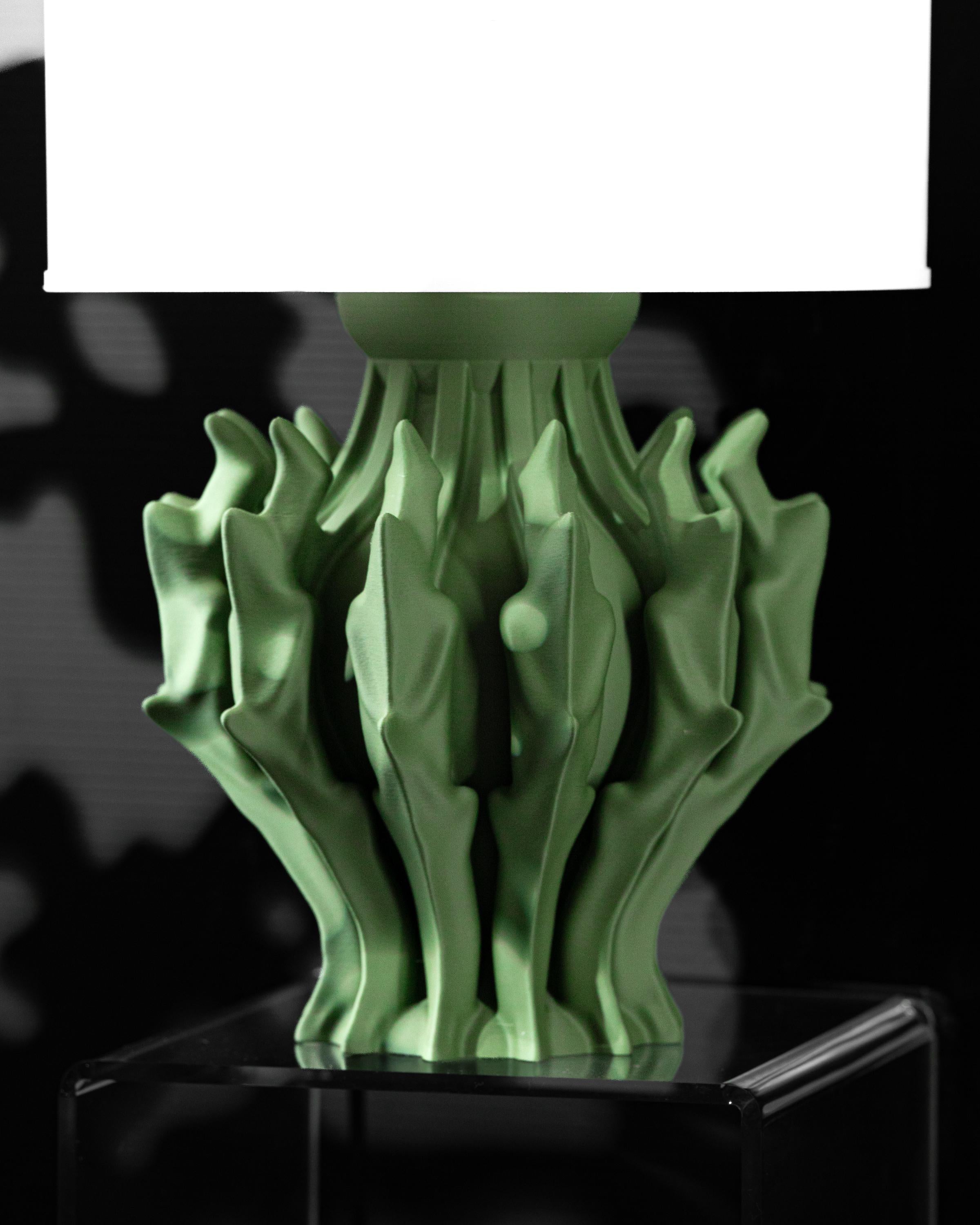 SHADE 3D Printed Leaf Lamp – Organic Nature Art Table Lamp, Forest Green (Bulb Included) (etsy image id: 7913228553)