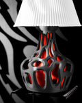 SLIME 3D Printed Voronoi Table Lamp – Organic Black Base, Red Inner Glow Bedside Light (etsy image id: 7913243299)