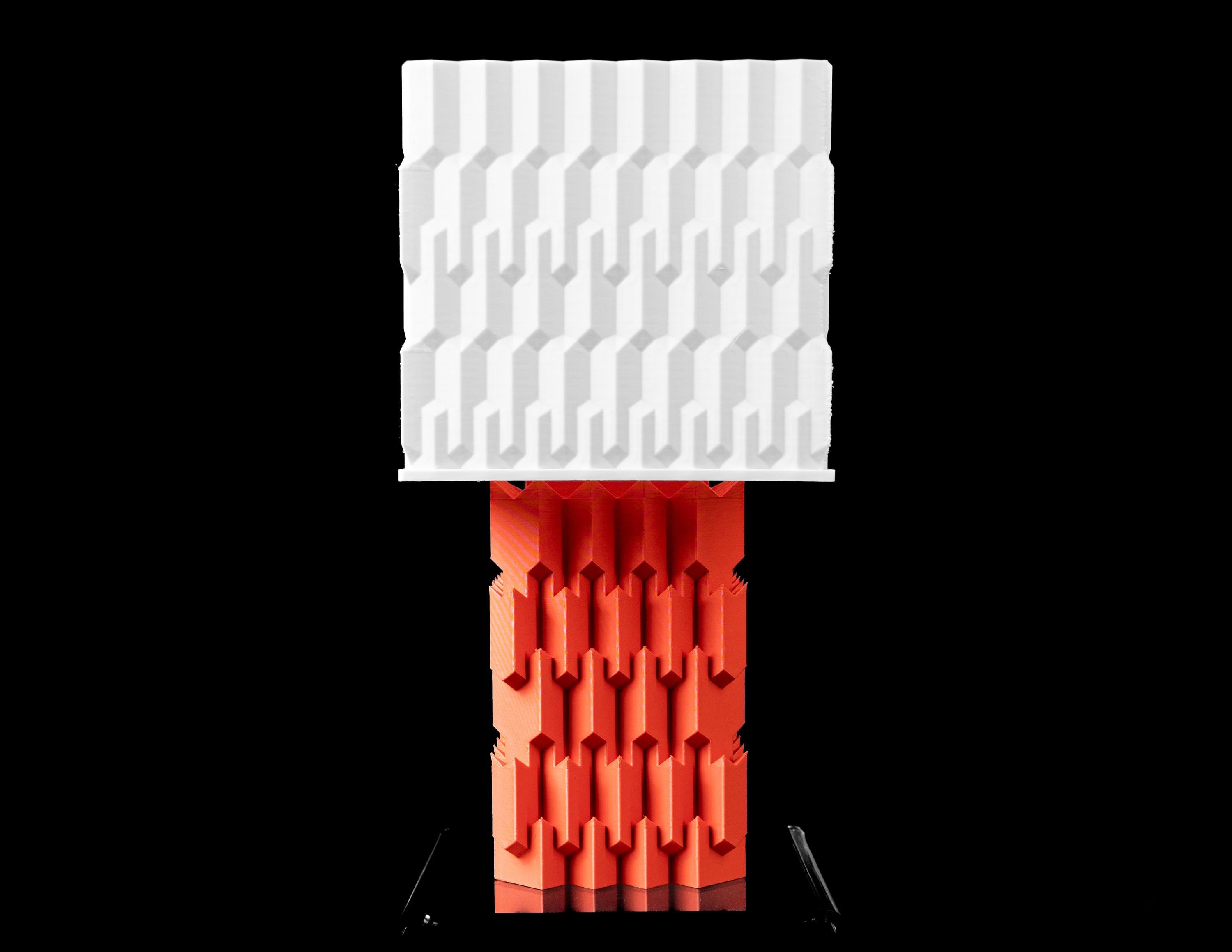 UPLINK 3D Printed Geometric Lamp – Brutalist Column Base, Textured Shade, Modern Decor (etsy image id: 7913265317)
