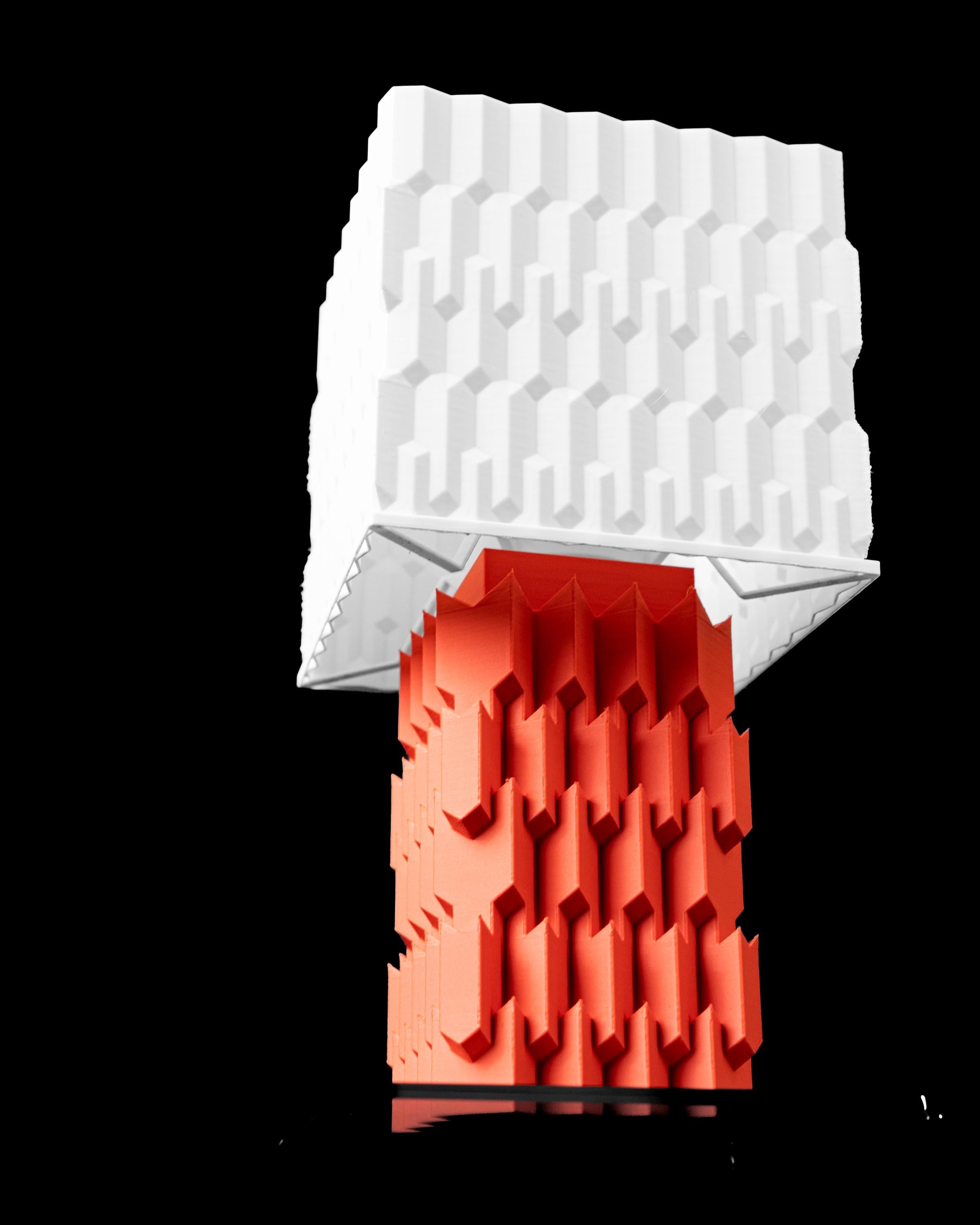 UPLINK 3D Printed Geometric Lamp – Brutalist Column Base, Textured Shade, Modern Decor (etsy image id: 7913265421)