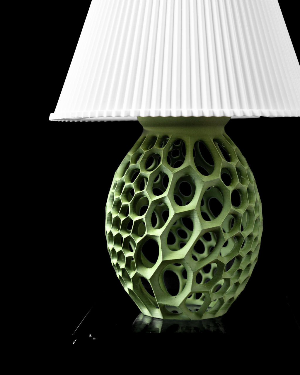 VIRUS 02 - 3D Printed Honeycomb Egg Lamp – Botanical Green Lattice Bedside Light (etsy image id: 7913303745)