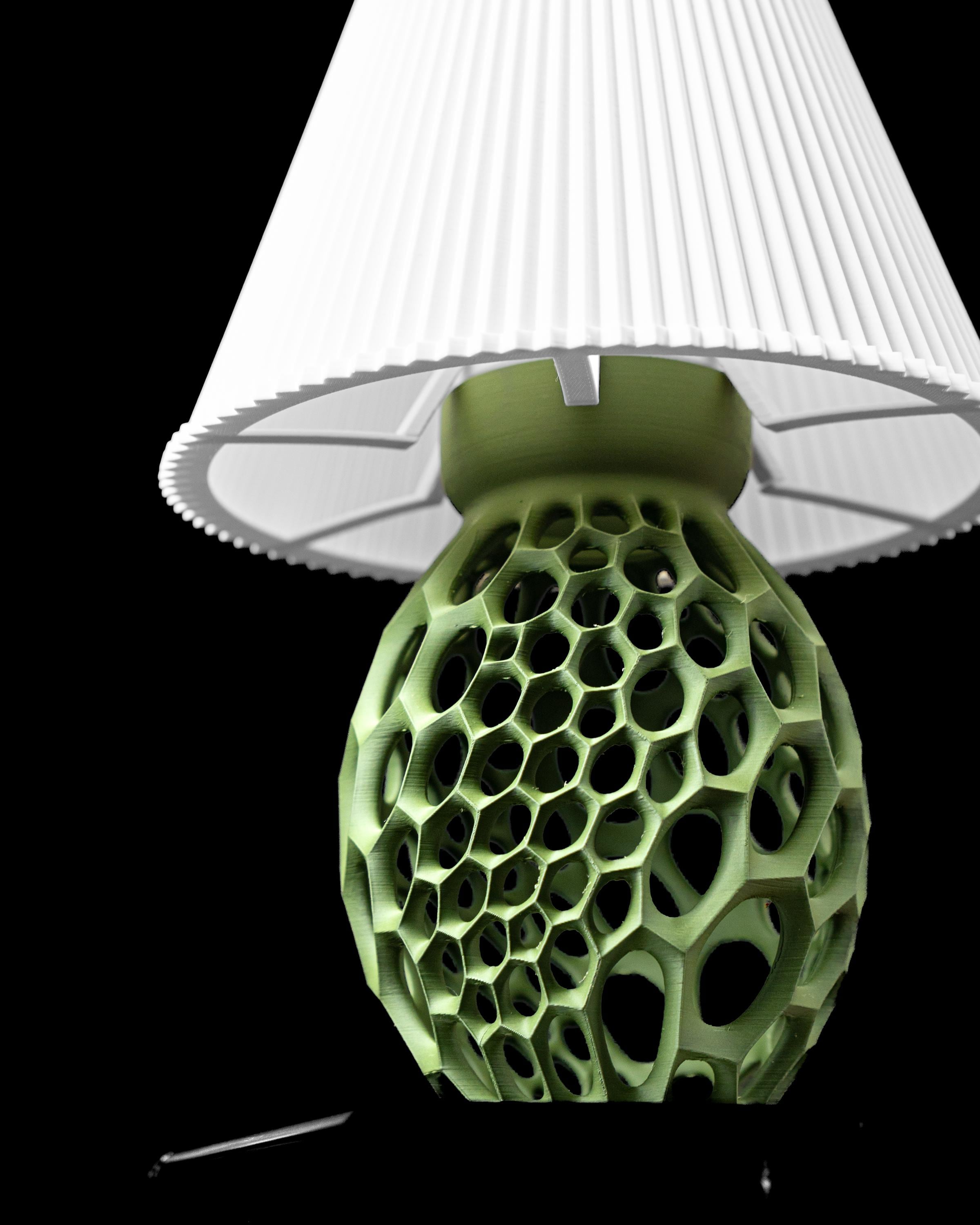 VIRUS 02 - 3D Printed Honeycomb Egg Lamp – Botanical Green Lattice Bedside Light (etsy image id: 7913303755)