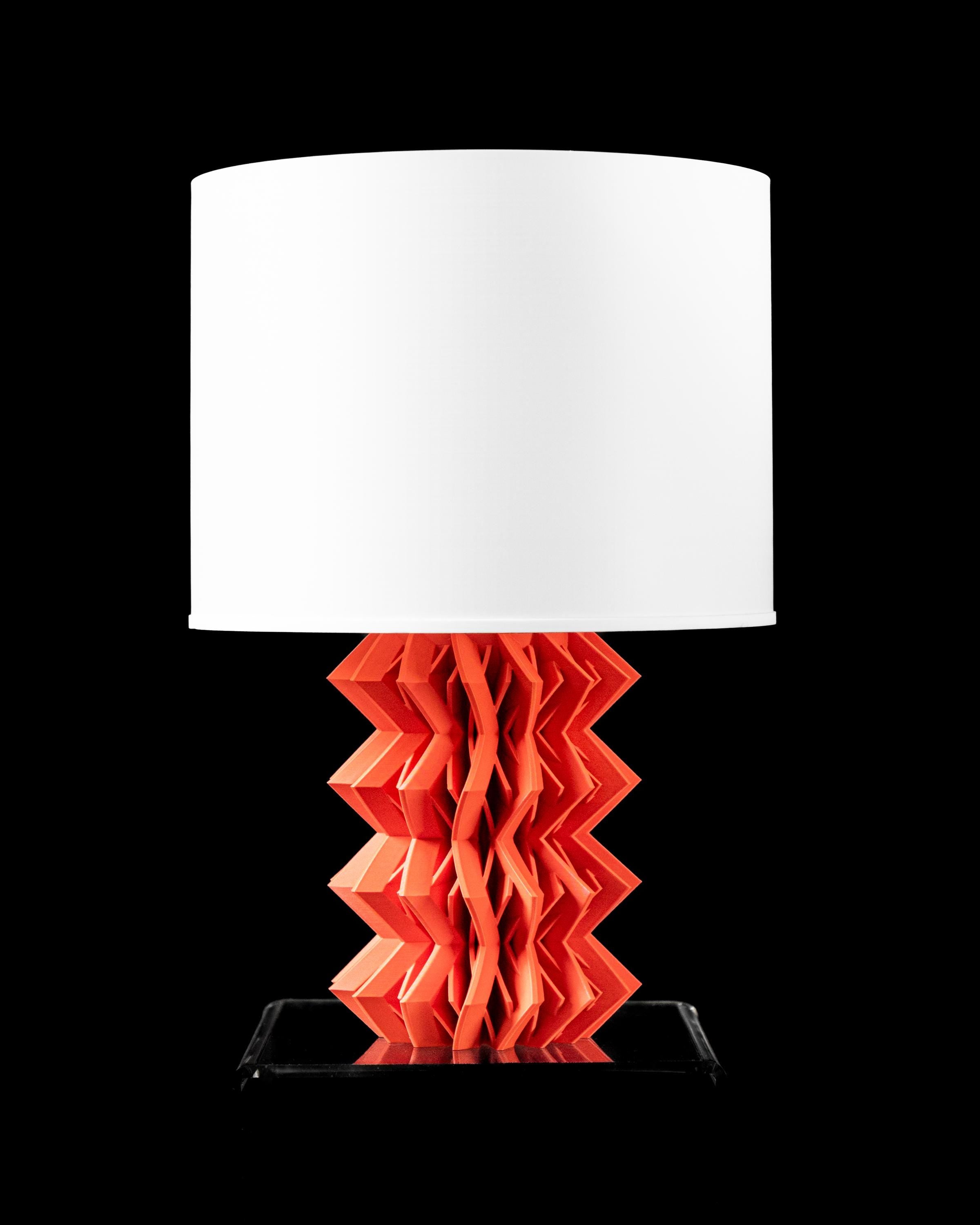 ZIG Table Lamp 3D Printed – Bold Geometric Chevron Bedside Light (etsy image id: 7913324909)
